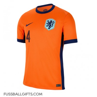 Niederlande Virgil van Dijk #4 Fußballbekleidung Heimtrikot EM 2024 Kurzarm Niederlande Virgil van Dijk #4 Fußballbekleidung Heimtrikot EM 2024 Kurzarm